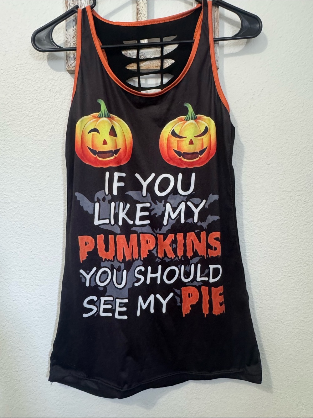 Halloween Pumpkin Graphic Tank Top and shorts set - Black & Orange